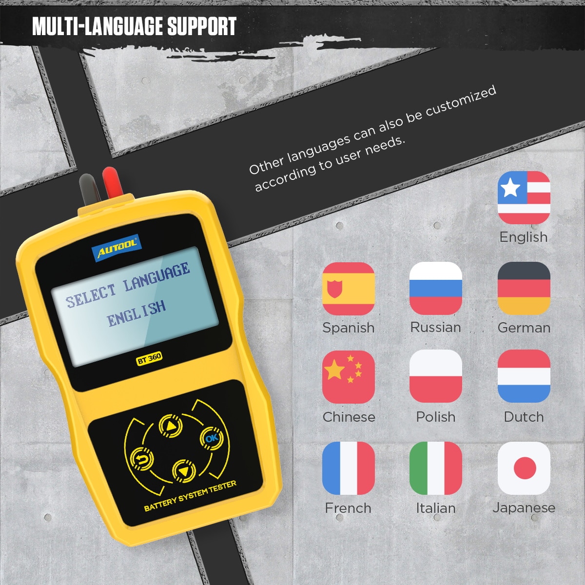 Testeur de batterie de voiture AUTOOL BT360 12V