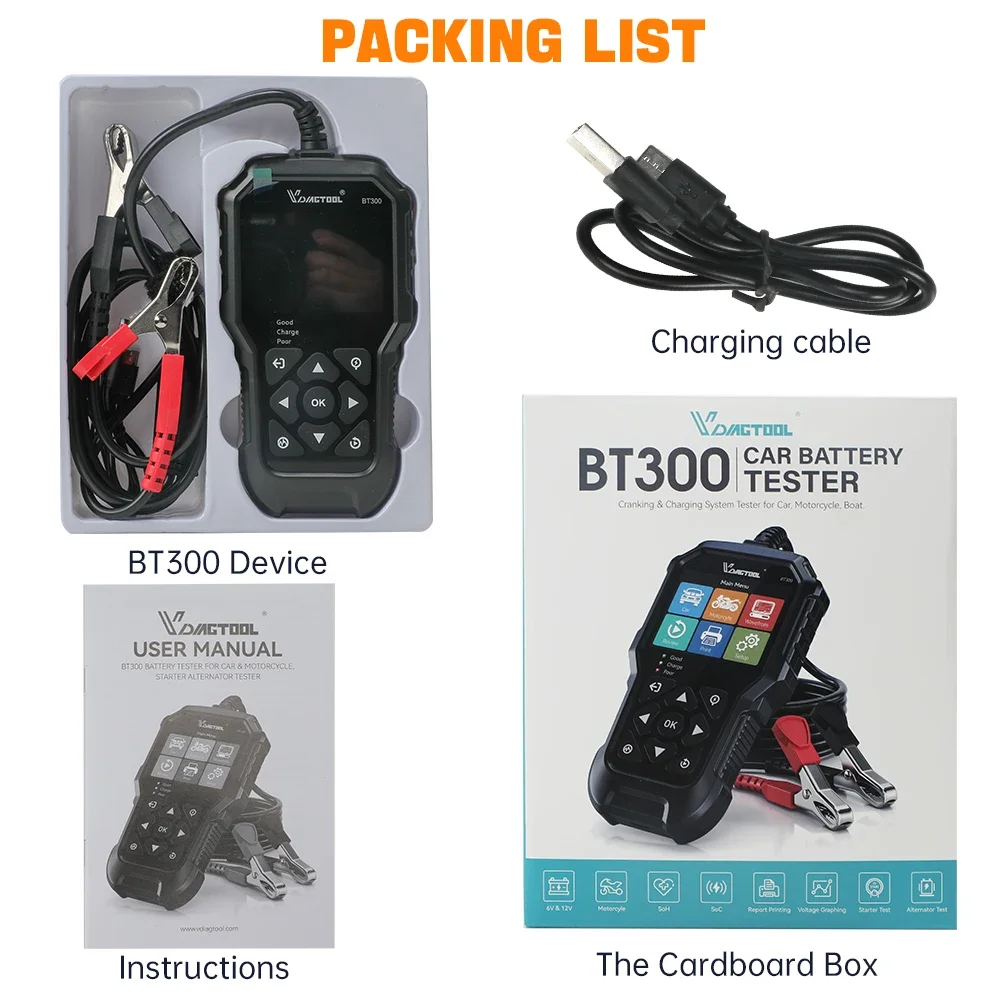 Testeur de batterie de voiture BT300