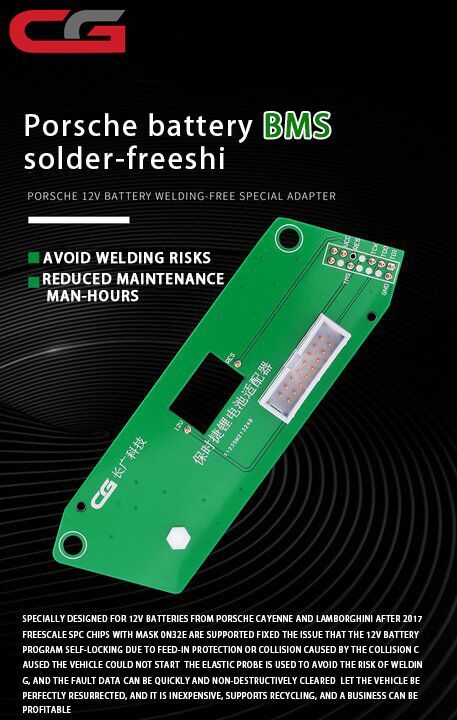 CG Porsche 12V Batterie BMS Adaptateur sans soudure