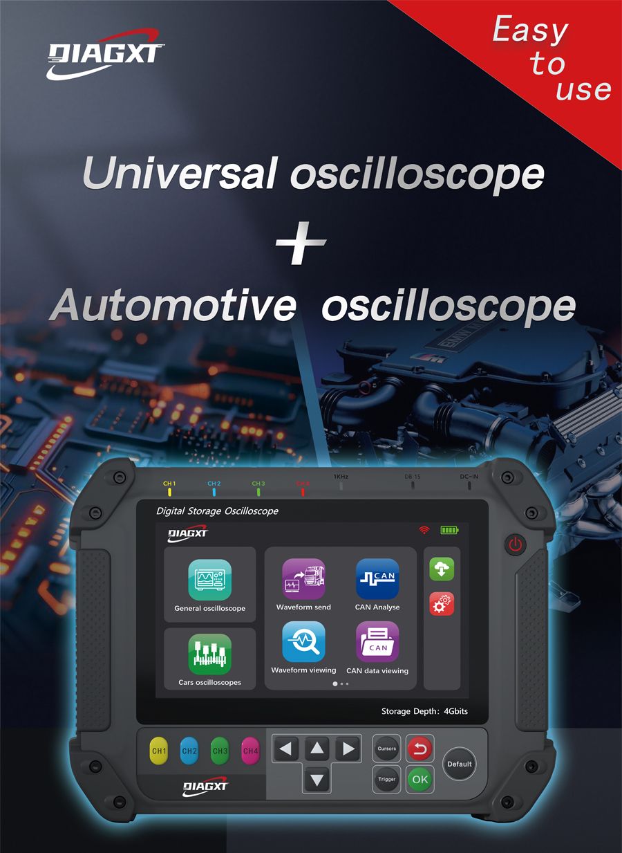 Oscilloscope universel DIAGXT T80 et oscilloscope automobile