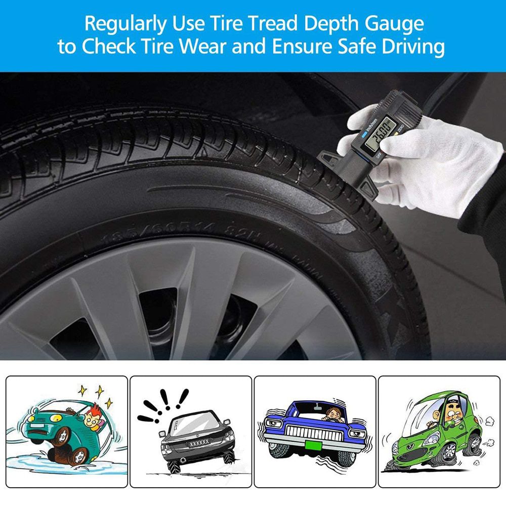 Jauge numérique à cristaux liquides pour la détection de l'usure des pneus automobiles