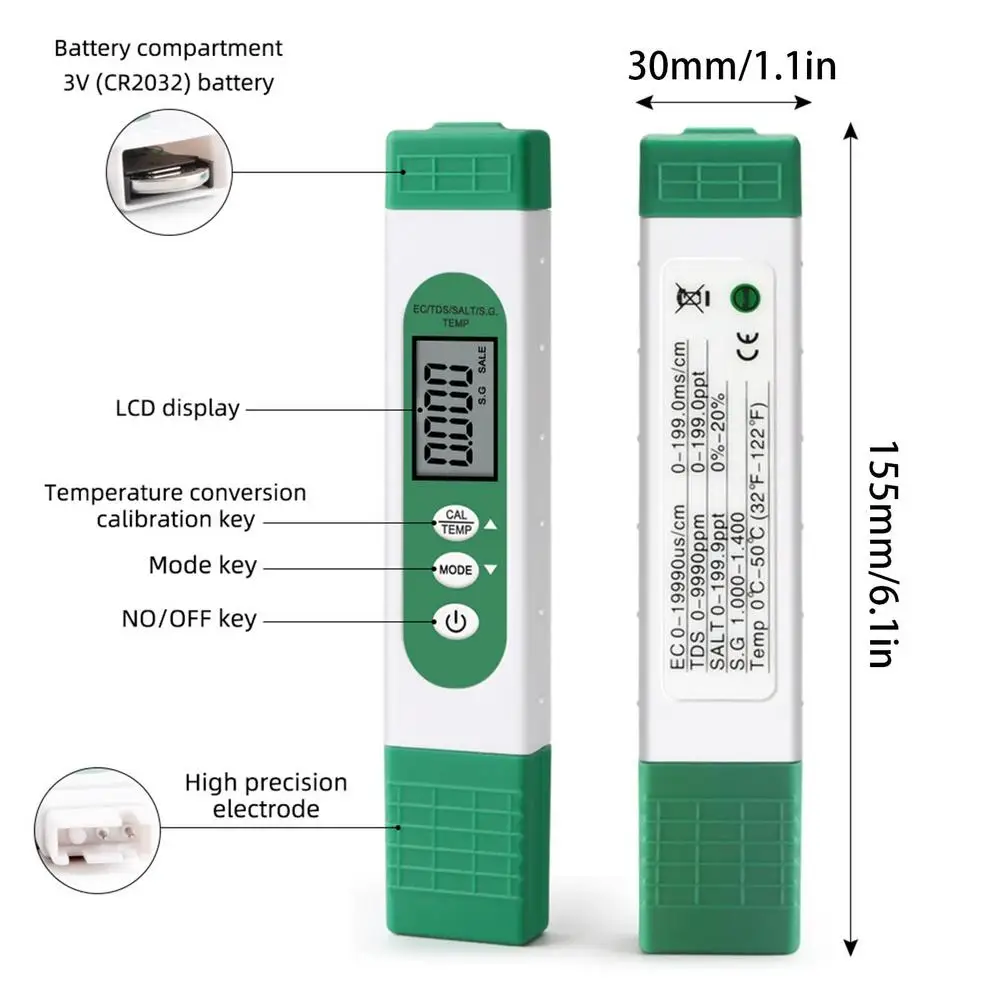 Digital Water Tester EC TDS Temp Meter