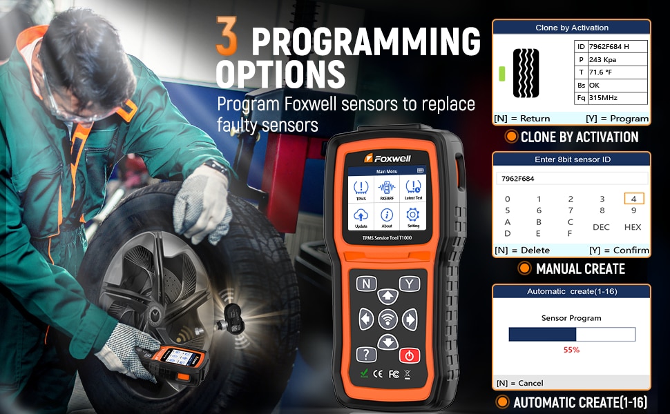 Outil de déclenchement TPMS Foxwell T1000