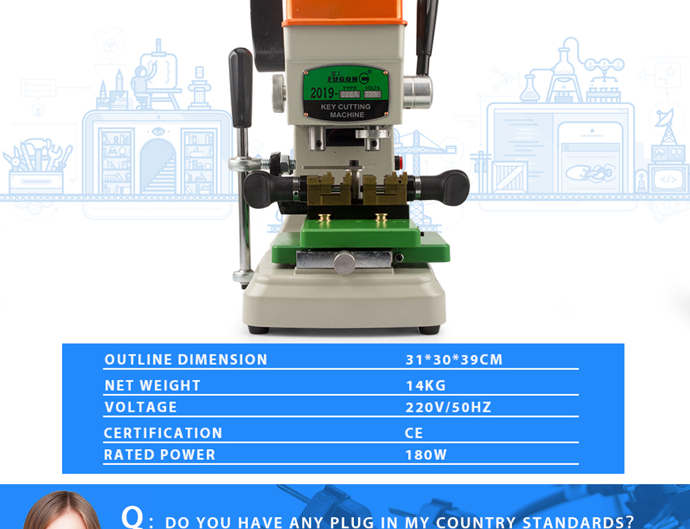 FUGONG 998A machine de coupe automatique clé 220V clé Dupli