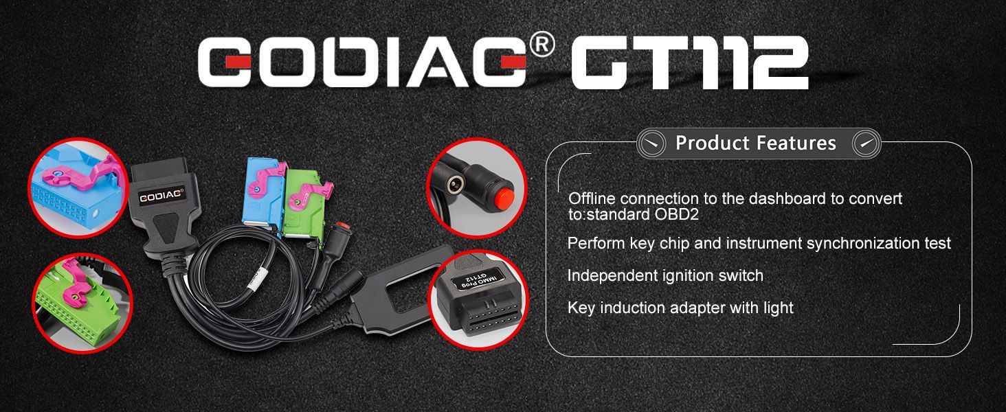 GODIAG GT112 K-Line POUR VW Skoda Seat 2&egrave;me et 3&egrave;me g&eacute;n&eacute;ration Tableau de bord IMMO Plateforme de test de correspondance cl&eacute; 
