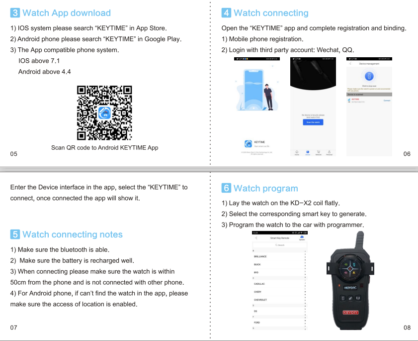 Original KEYDIY KD Smart Watch KD-SW02 cristal liquide