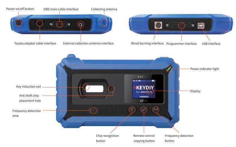 KEYDIY KD-X4 Bouton et interface Description de la fonction