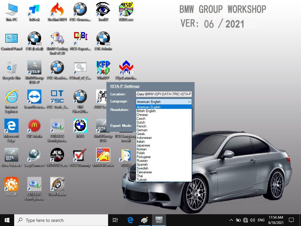 Version 2021.6 BMW ICOM Software Hard Disk win10 System