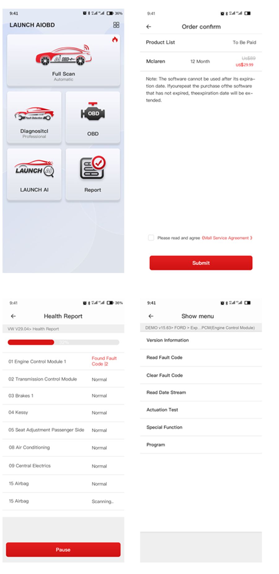 LAUNCH AIOBD Terminal de diagnostic automobile