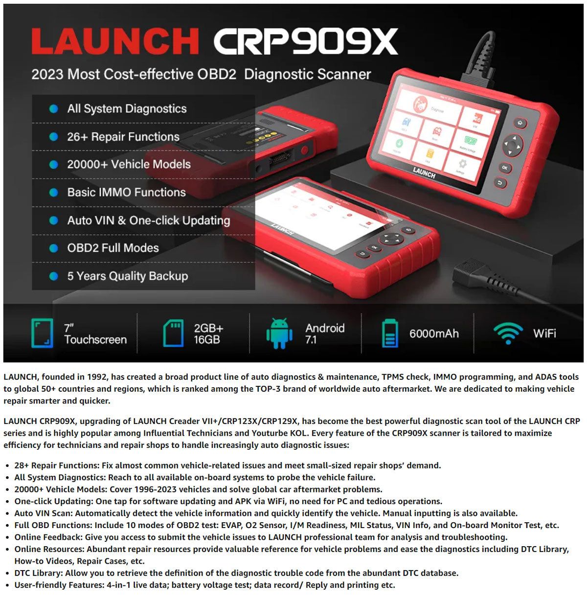 LAUNCH X431 CRP919X tout outil de diagnostic du système