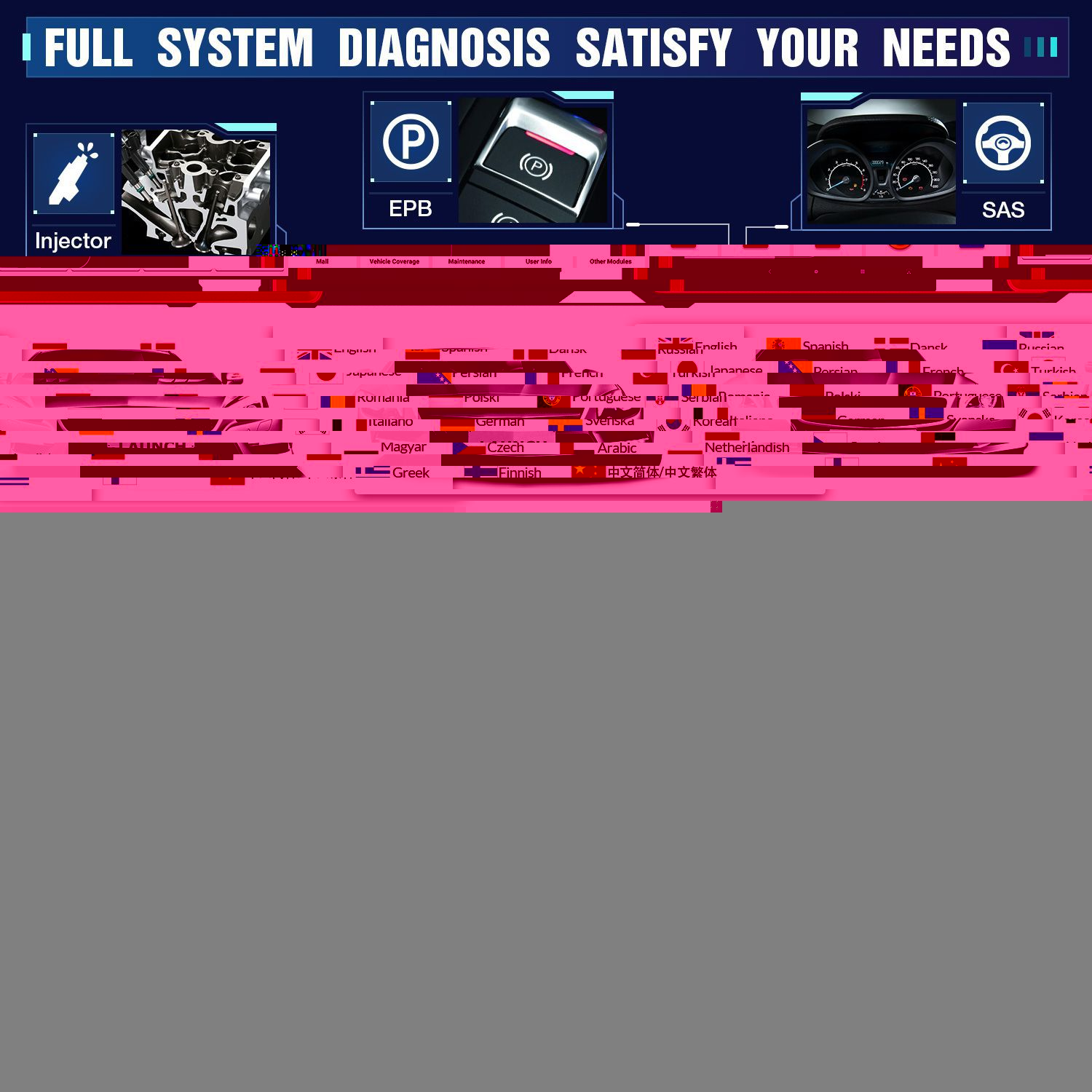 Démarrer le scanner de diagnostic x431 pro3s plus OBD2