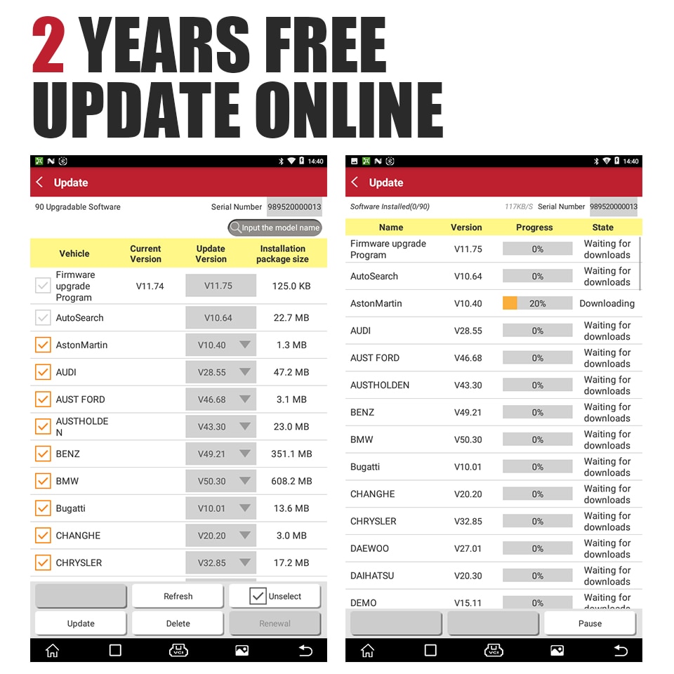 Lancer X431 ProS Mini Android Pad Diagnostics multi-système