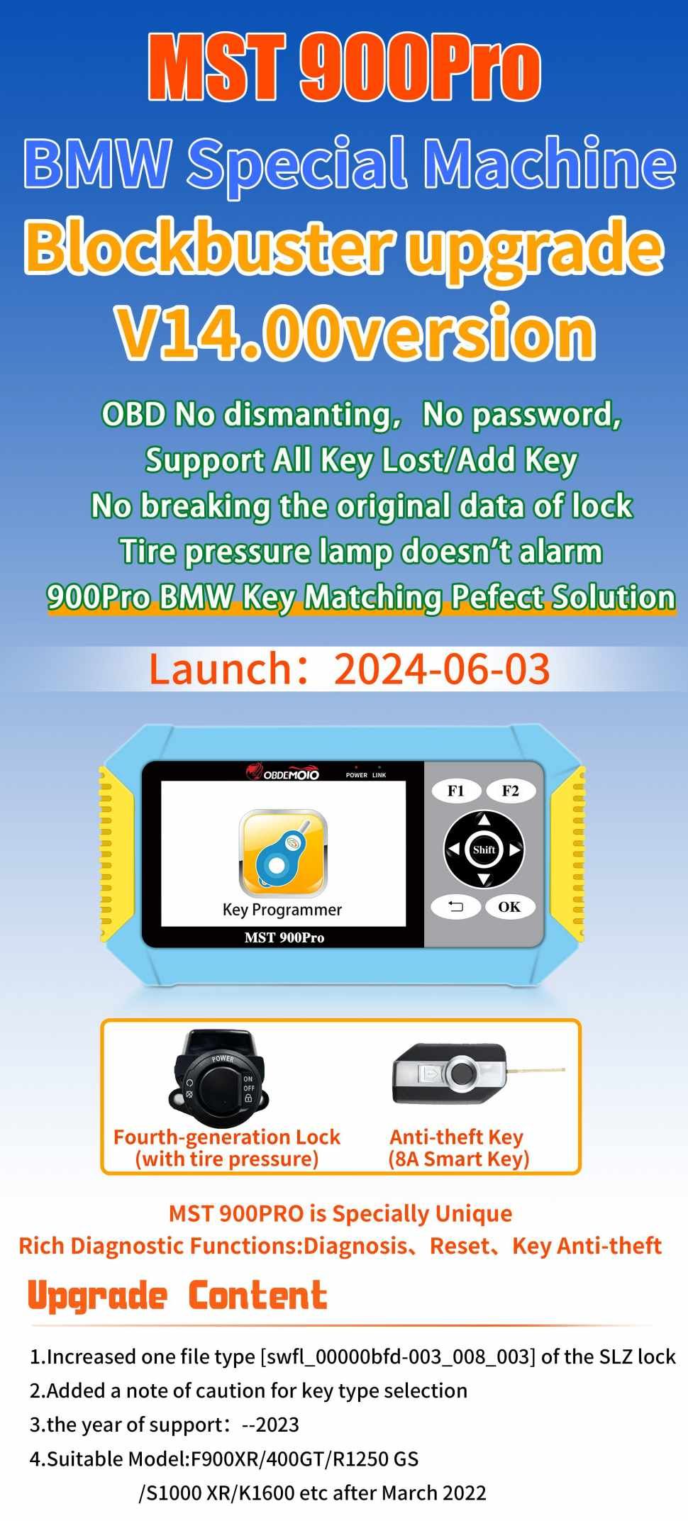 OBDEMOTO 900PRO mise à jour