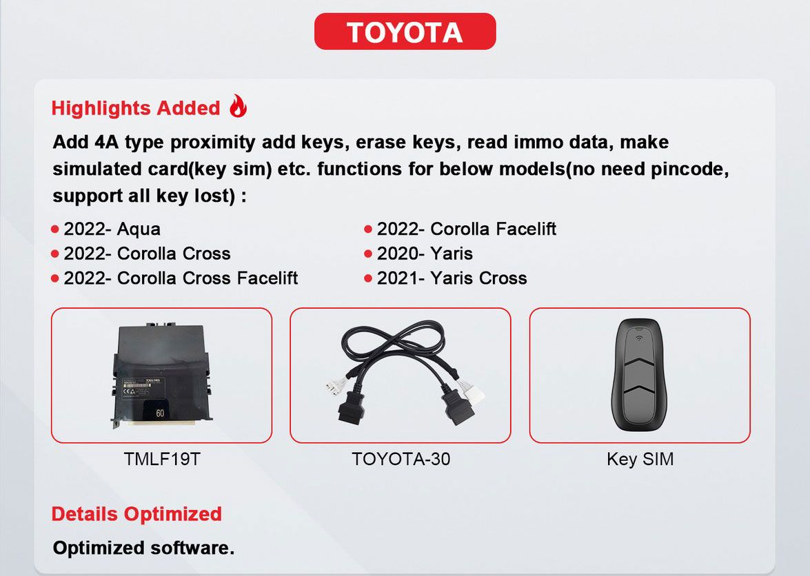 OBDSTAR FP-30 c&acirc;ble Toyota-30 V2 
