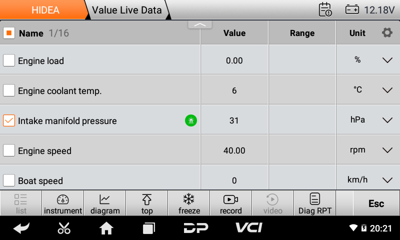 Scanner de diagnostic marin OBDSTAR ISCAN pour Hidea 
