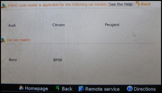 Liste des voitures prises en charge par digimaster iii