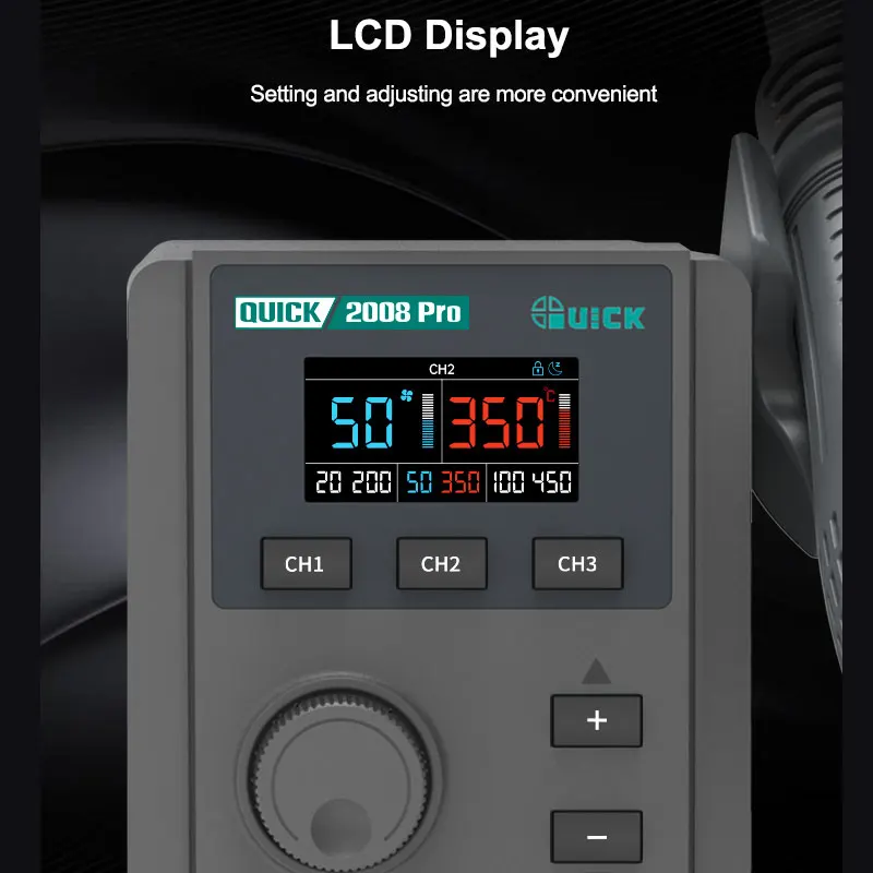 QUICK 2008 Pro sans plomb station de retravail à air chaud LCD Disp