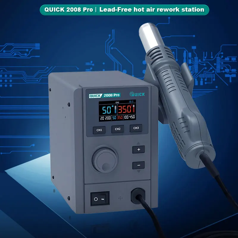 QUICK 2008 Pro sans plomb station de retravail à air chaud LCD Disp