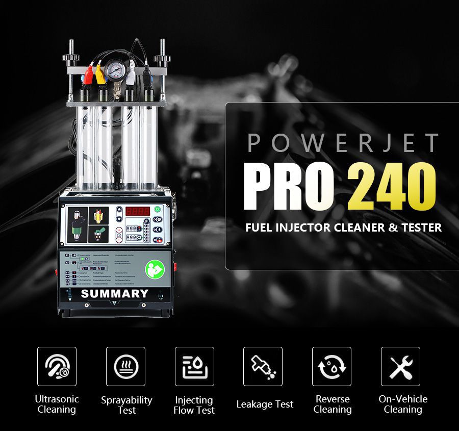 Powerjet pro 240 nettoyant pour injecteurs et testeur Aperçu