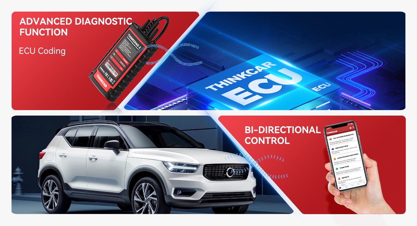 THINKCAR Thinkdiag2 Scanner de diagnostic bidirectionnel de tous les syst&egrave;mes pour iOS et Android avec protocole CAN-FD et 15+ fonctions de r&eacute;initialisation