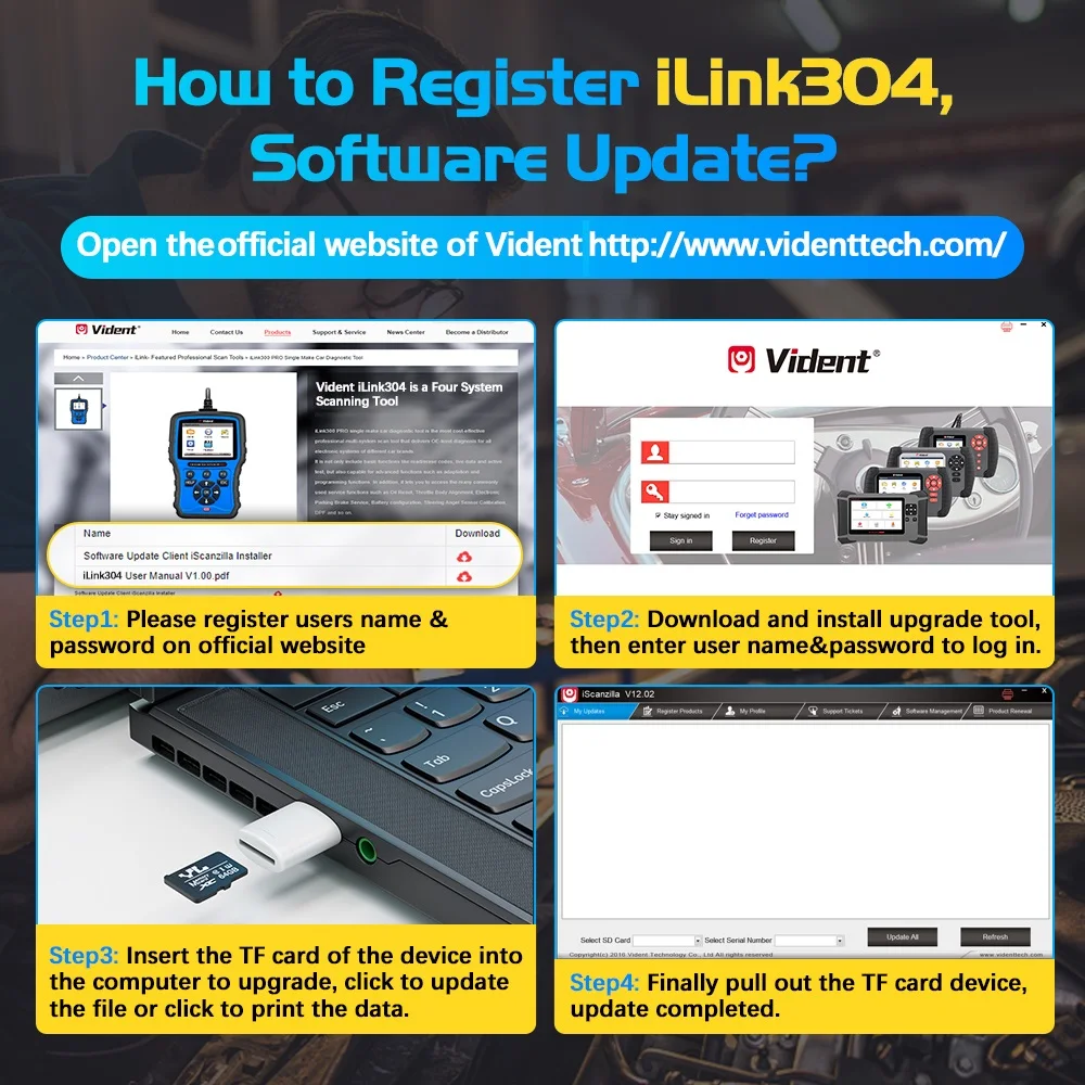 Vident ILink304 OBD2 scanner automobile