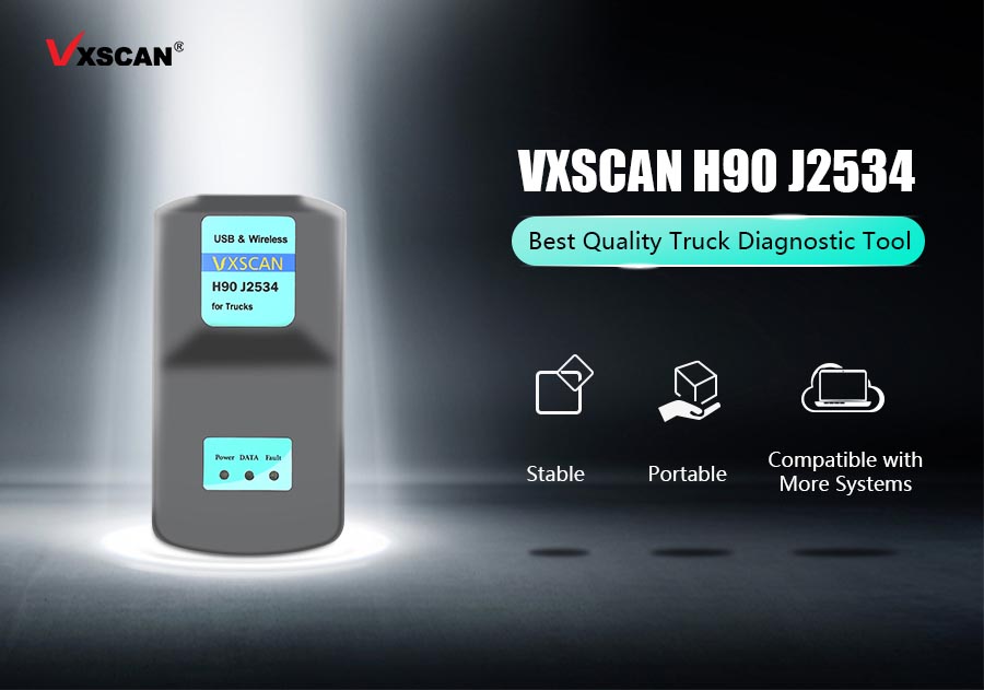 Interface de diagnostic de camion diesel VXSCAN H90 J2534