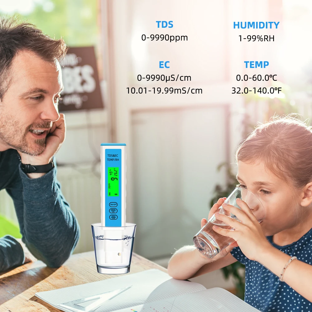 Testeur 4 en 1 de qualité d'eau Yieryi – Conductivit