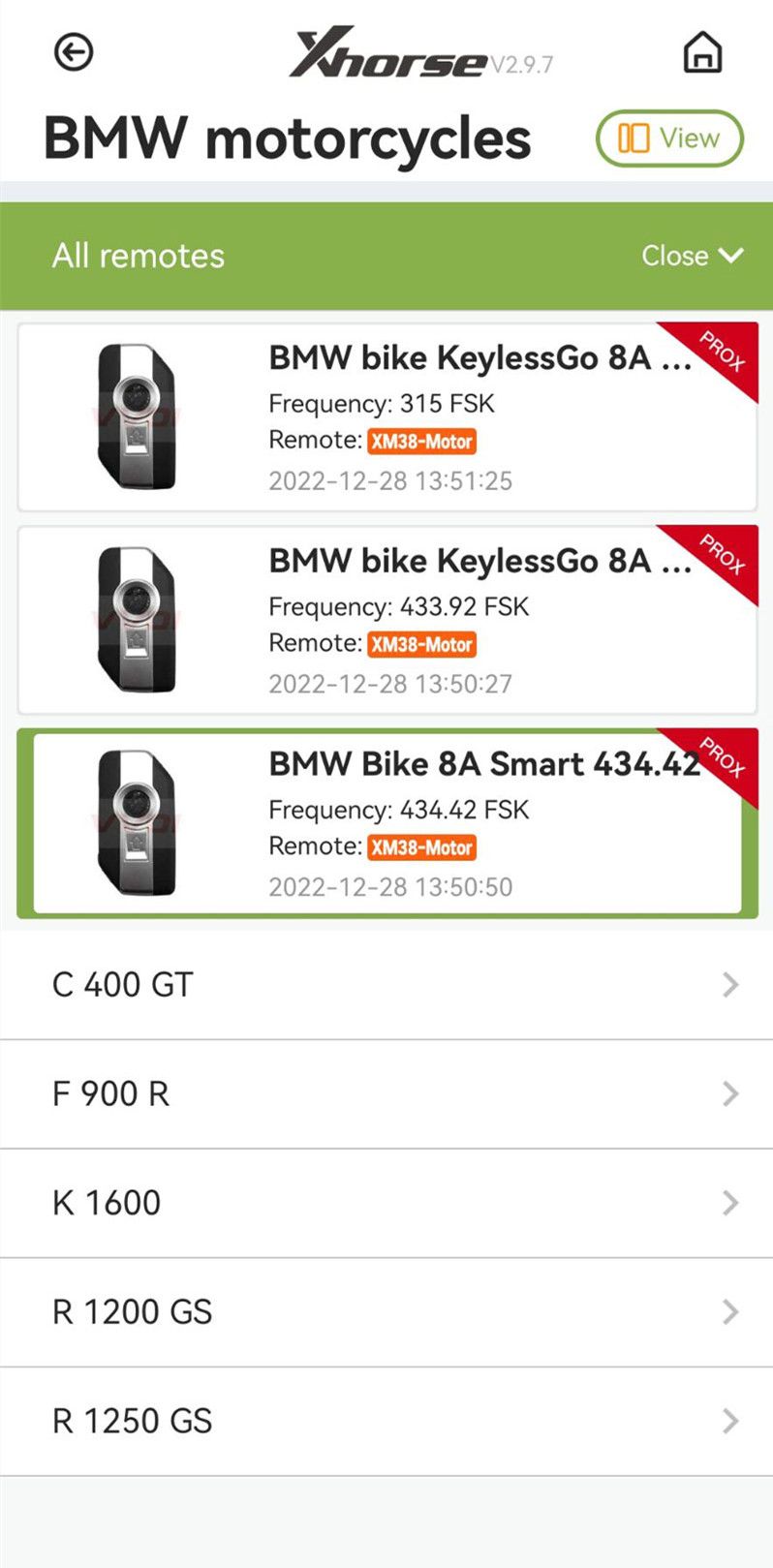 XHORSE XSBM90GL XM38 clé de carte intelligente de moto BMW