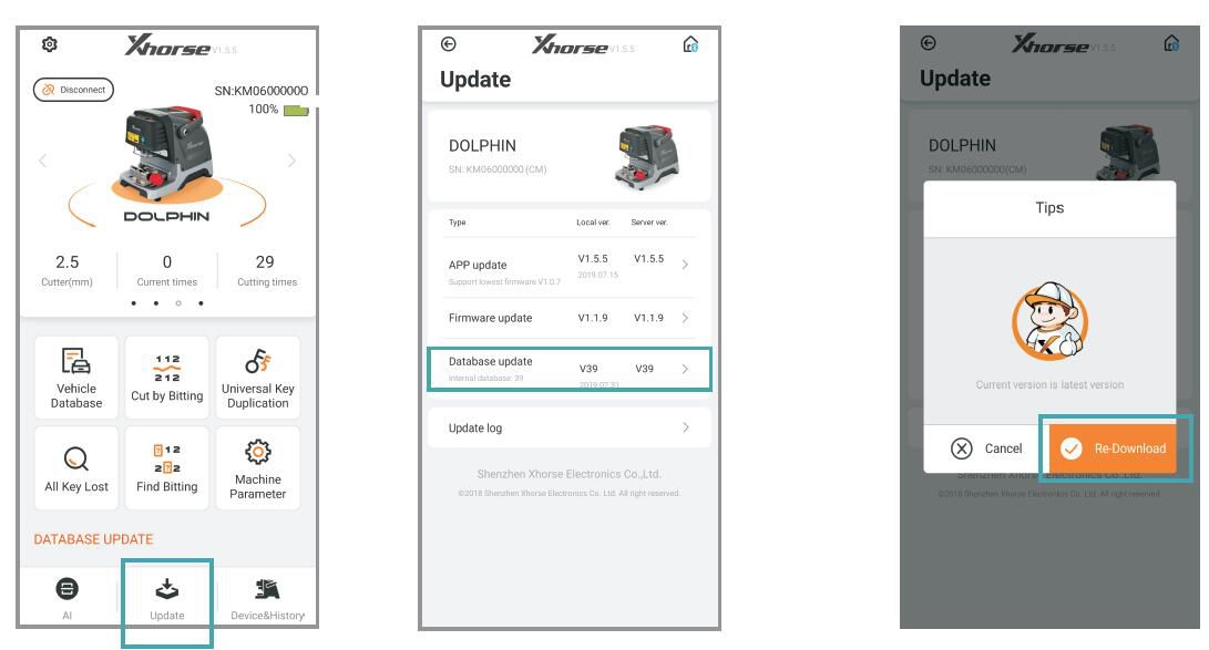 Mise à jour de la base de données Xhorse dolphin xp-005
