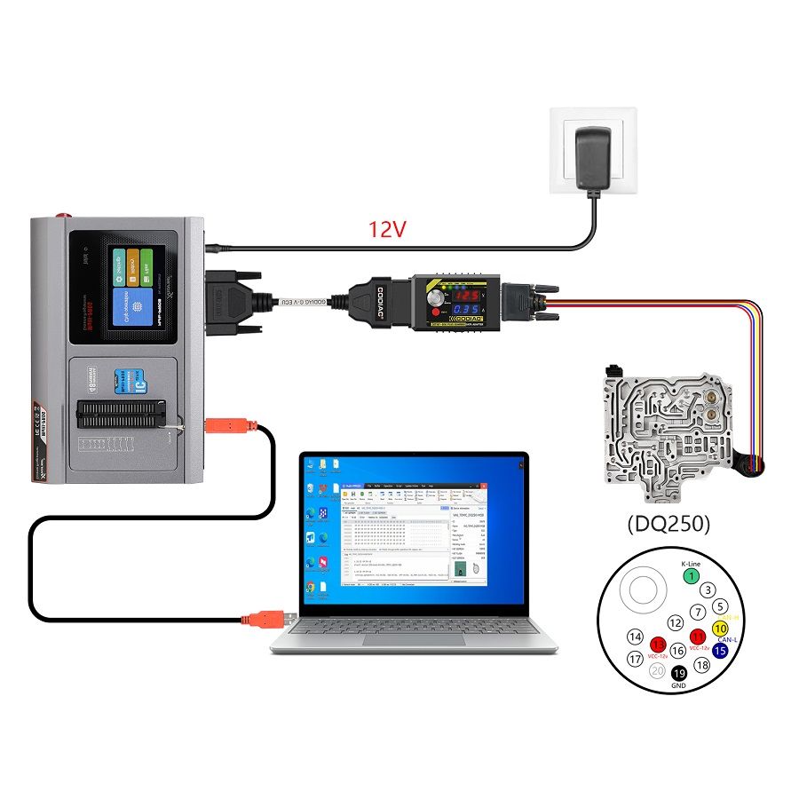 Diagramme de connexion du câble GODIAG G-V ECU