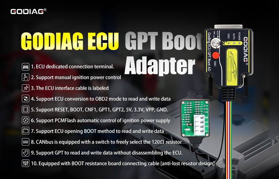 GODIAG ECU GPT Boot AD Connecteur ECU