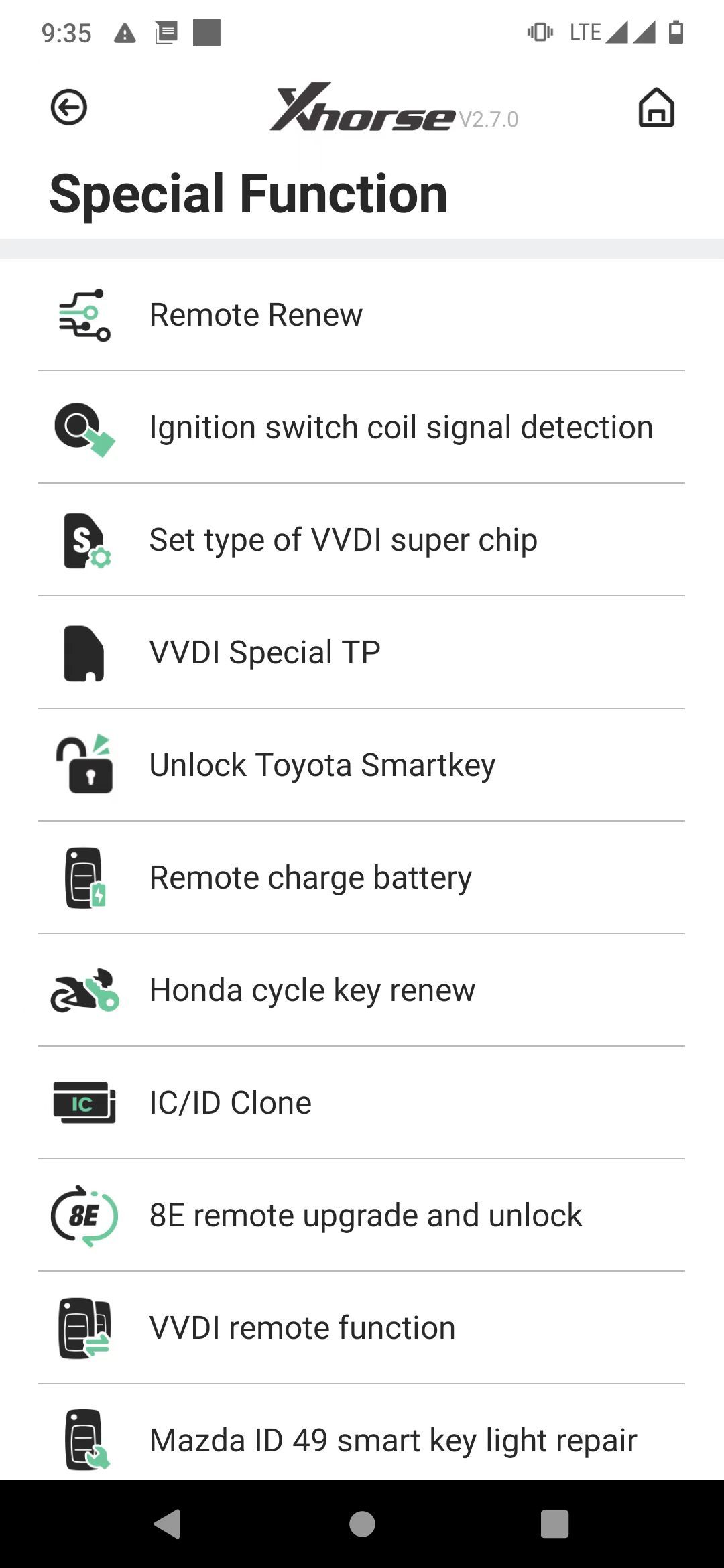 Xhorse VVDI BEE Key Tool Lite Fonctions spéciales