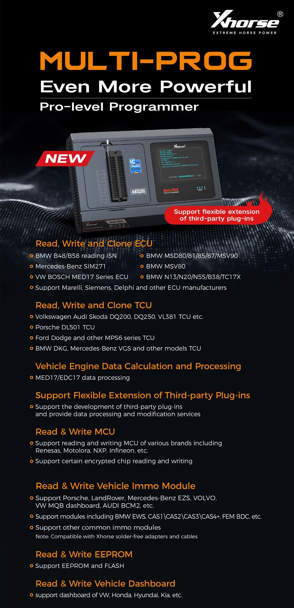 Xhorse Programmateur Multi-Prog Programmateur ECU TCU de niveau pro