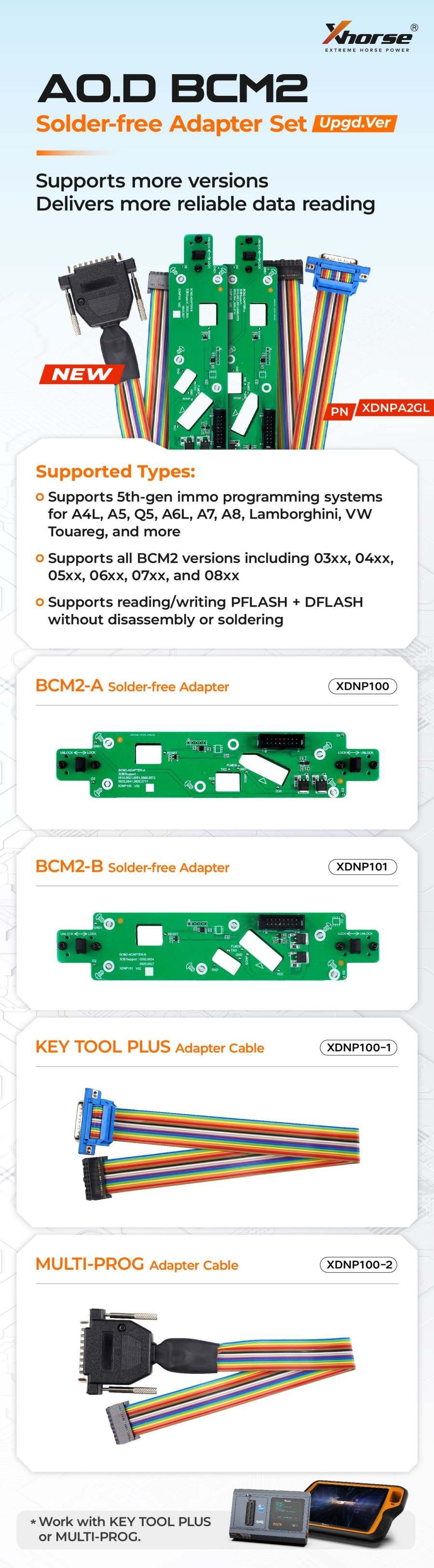 Adaptateur sans soudure XHORSE XDNPA2GL Audi BCM2