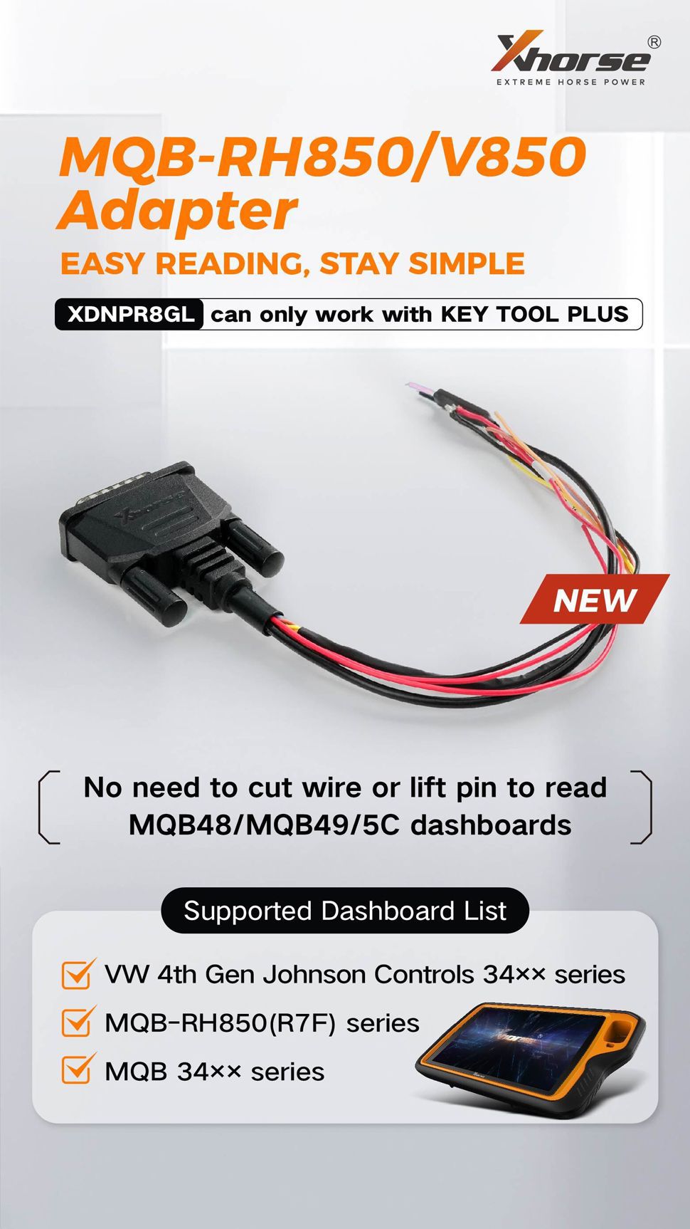 Adaptateur xhorse xdnpr8gl MQB - rh850 / v850 à utiliser uniquement avec Key Tool Plus