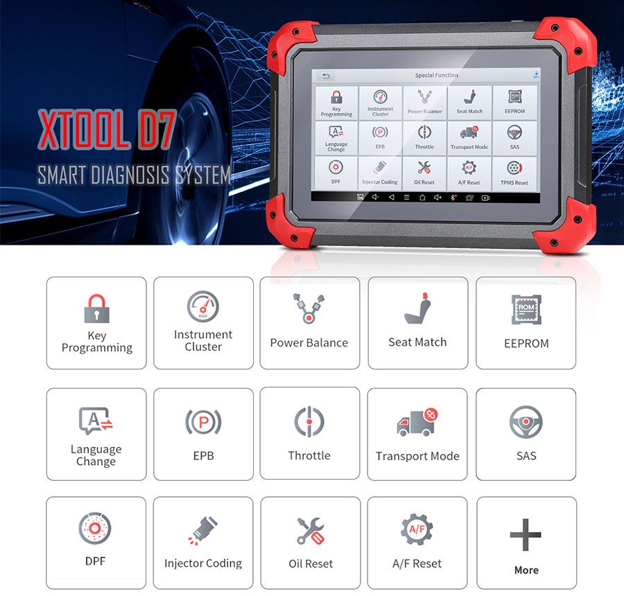 Outil de diagnostic automobile XTOOL D7
