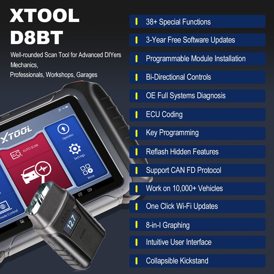 Outil de diagnostic complet du syst&egrave;me XTOOL D8BT