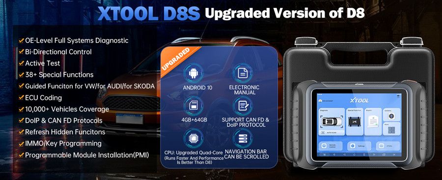 2025 XTOOL D8S Outil de balayage de diagnostic bidirectionnel