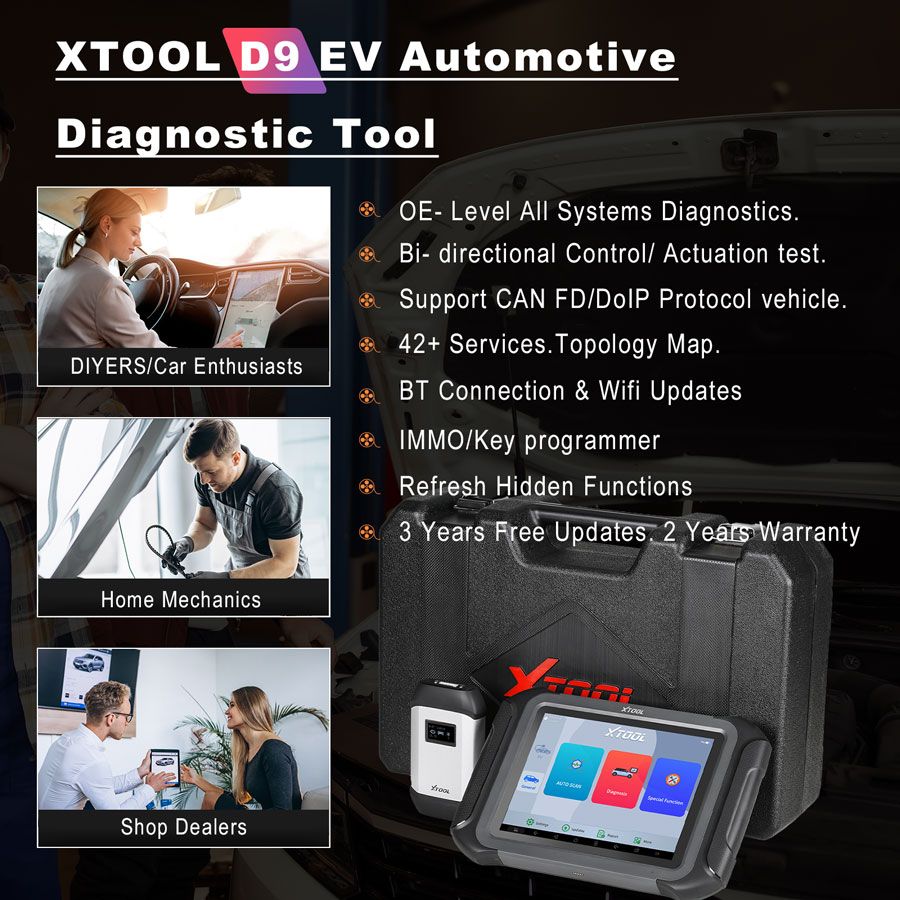 Tablette de diagnostic des v&eacute;hicules &eacute;lectriques XTOOL D9 EV 