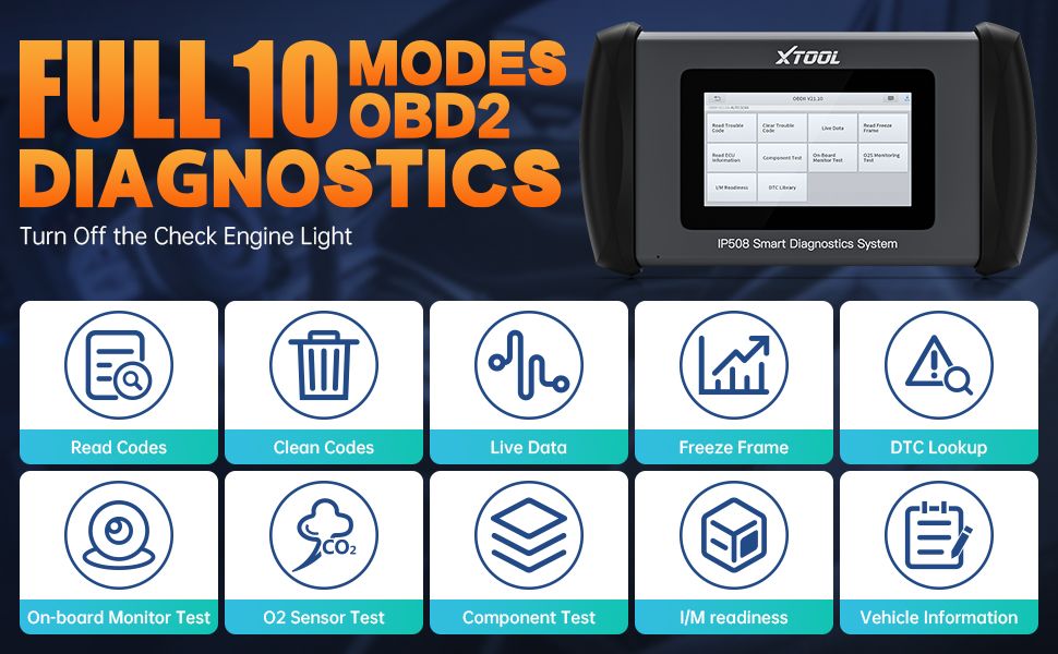 Outil de diagnostic du scanner XTOOL InPlus IP508 OBD2 avec 6 services
