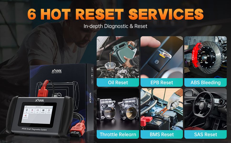 Outil de diagnostic du scanner XTOOL InPlus IP508 OBD2 avec 6 services