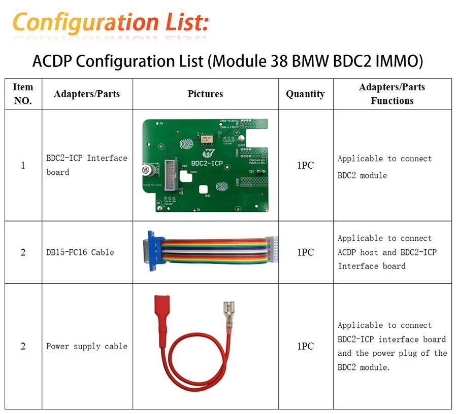 Yanhua Mini ACDP-2 Module 38 pour BMW Série G BDC2 Correspondance d'immobilisateur et ajout de clés