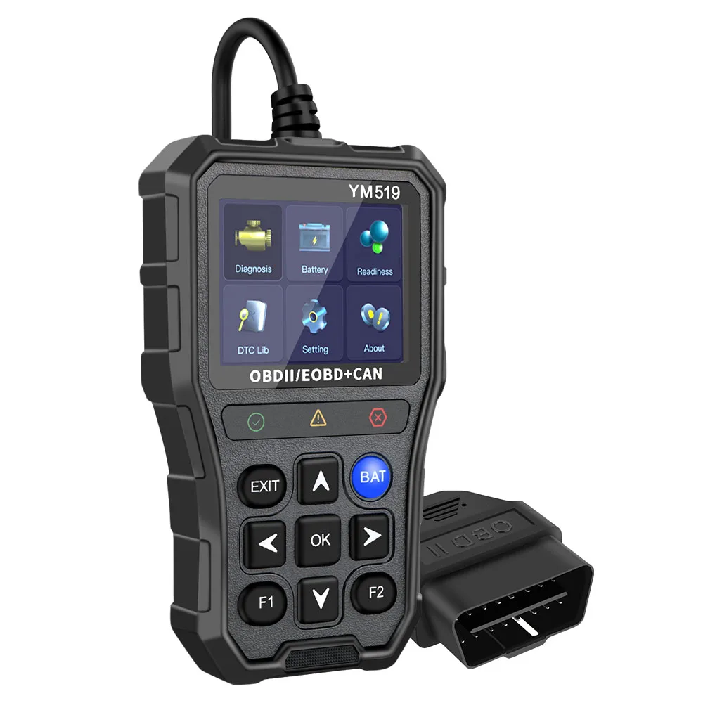 Lecteur de Code OBD2 YM519 Multilingue – Testeur de Batt